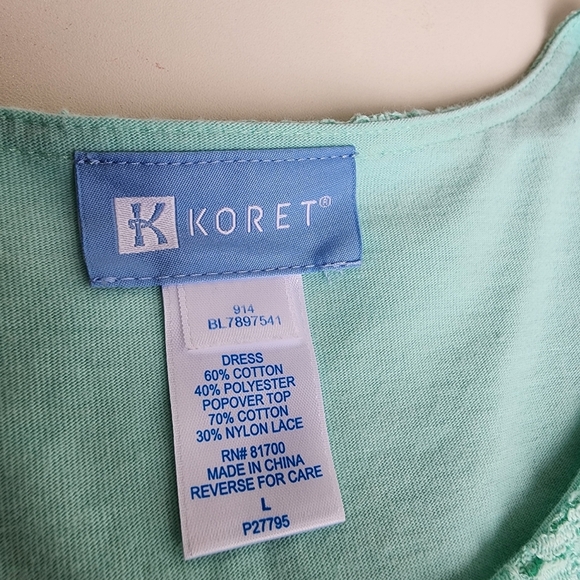 Elegant Mint Crochet Overlay Dress - Picture 10 of 14